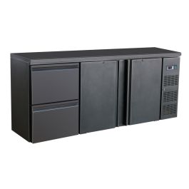 Combisteel BARCOOLER BLACK 2 DOORS AND 2 DRAWERS