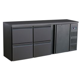 Combisteel BARCOOLER BLACK 1 DOOR AND 4 DRAWERS