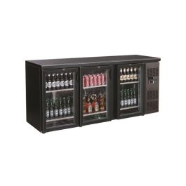 Combisteel BACKBAR COOLER BLACK 3 GLASS DOORS