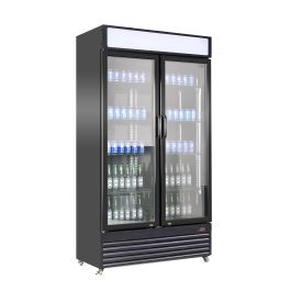 Combisteel REFRIGERATOR 2 GLASS DOORS BEZ-780 GD BLACK