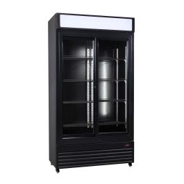 Combisteel REFRIGERATOR WITH SLIDING GLASS DOORS BEZ-780 SL BLACK