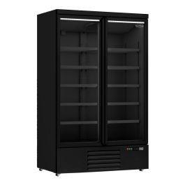 Combisteel REFRIGERATOR 2 GLASS DOORS BLACK JDE-1000R BL