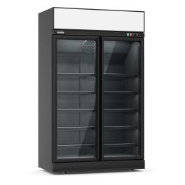 Combisteel REFRIGERATOR 2 GLASS DOORS BLACK INS-1000R BL