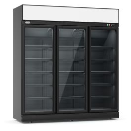 Combisteel REFRIGERATOR 3 GLASS DOORS BLACK INS-1530R BL