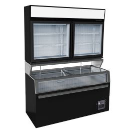 Combisteel WALL MOUNTED FREEZER UNIT BLACK 2 GLASS DOORS