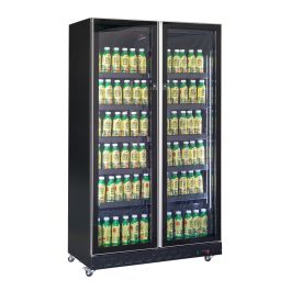 Combisteel REFRIGERATOR 2 GLASS DOORS BLACK