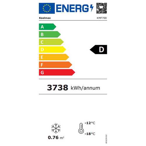 Koolmax KMF700 – Single Glass Door Freezer (2000H X 680W X 740D) Grey - Image 4